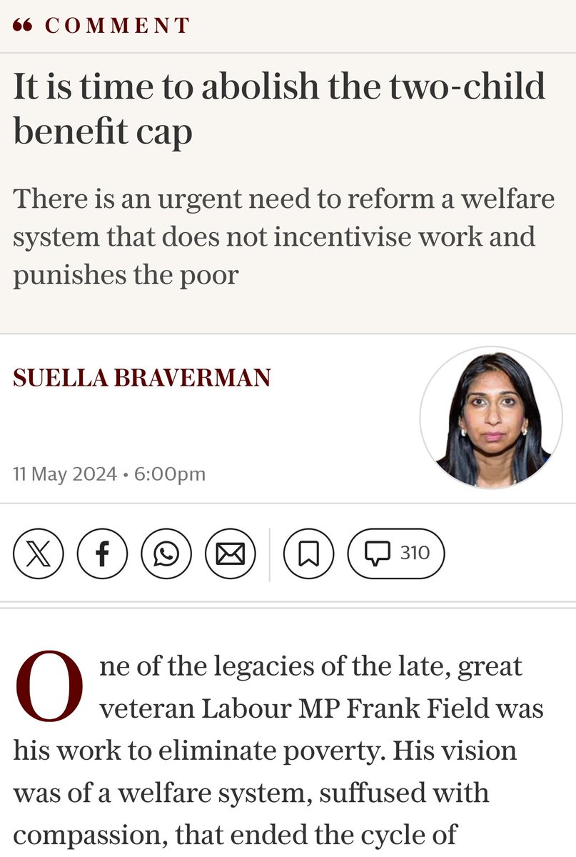 The Labour Party are to the right of... Suella Braverman on welfare??