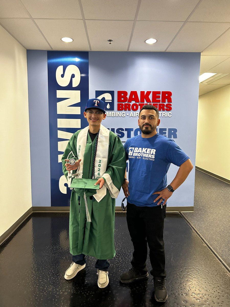 Career Institute East (@cieastdallas) on Twitter photo So grateful to Industry Partners like <a href="/BakerBrosPlmbg/">Baker Brothers</a> for investing in our students. BA senior Nicholas Rios is set to begin his new career path after graduation. 🌟
#workreadyskills
#ctecareers
#thefutureisbright
<a href="/Alvarenga_DISD/">Oswaldo Alvarenga</a>
<a href="/DrBrianLusk/">Brian Lusk</a>
<a href="/CTEinDallasISD/">Career and Technical Education</a> So grateful to Industry Partners like <a href="/BakerBrosPlmbg/">Baker Brothers</a> for investing in our students. BA senior Nicholas Rios is set to begin his new career path after graduation. 🌟
#workreadyskills
#ctecareers
#thefutureisbright
<a href="/Alvarenga_DISD/">Oswaldo Alvarenga</a>
<a href="/DrBrianLusk/">Brian Lusk</a>
<a href="/CTEinDallasISD/">Career and Technical Education</a>
