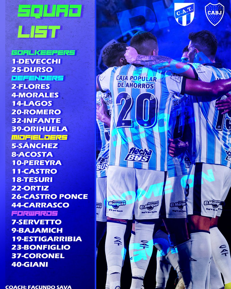 📋 Those chosen for the debut. ➡ These are the footballers designated by Facundo Sava for this Sunday's match against Boca Juniors. COME ON DECANO! 🩵🤍