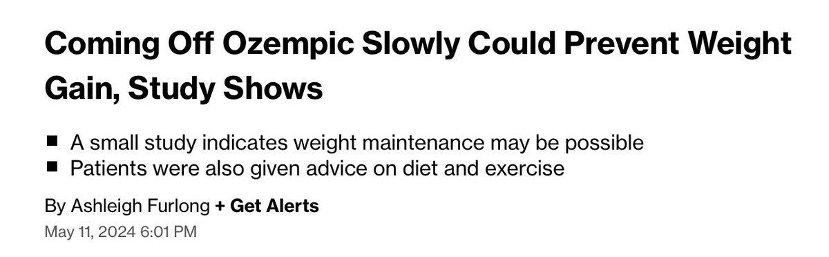 'Data presented at the European Congress on Obesity on Sunday provides some of the first evidence that it could be possible to stop taking Novo Nordisk’s Ozempic or Wegovy and not regain any weight that has been lost — as long as a healthy lifestyle is maintained.' @business