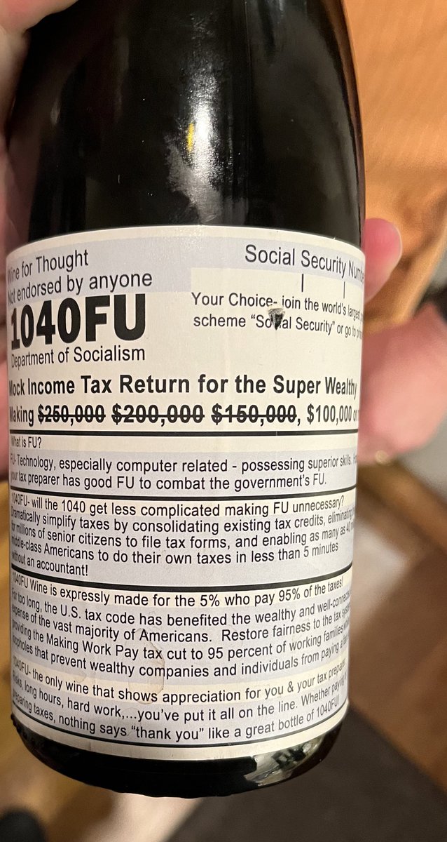 I had no idea “wines for people mad about the IRS” was such a significant market!