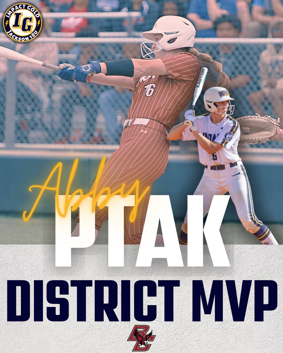 🥇MVP🥇 Congratulations to Boston College signee @abby_ptak for being named the 23-6A DISTRICT MVP!!! Way to go Abby!! So proud of you!! #betheimpact #trusttheprocess #goldblooded #igjackson18u
