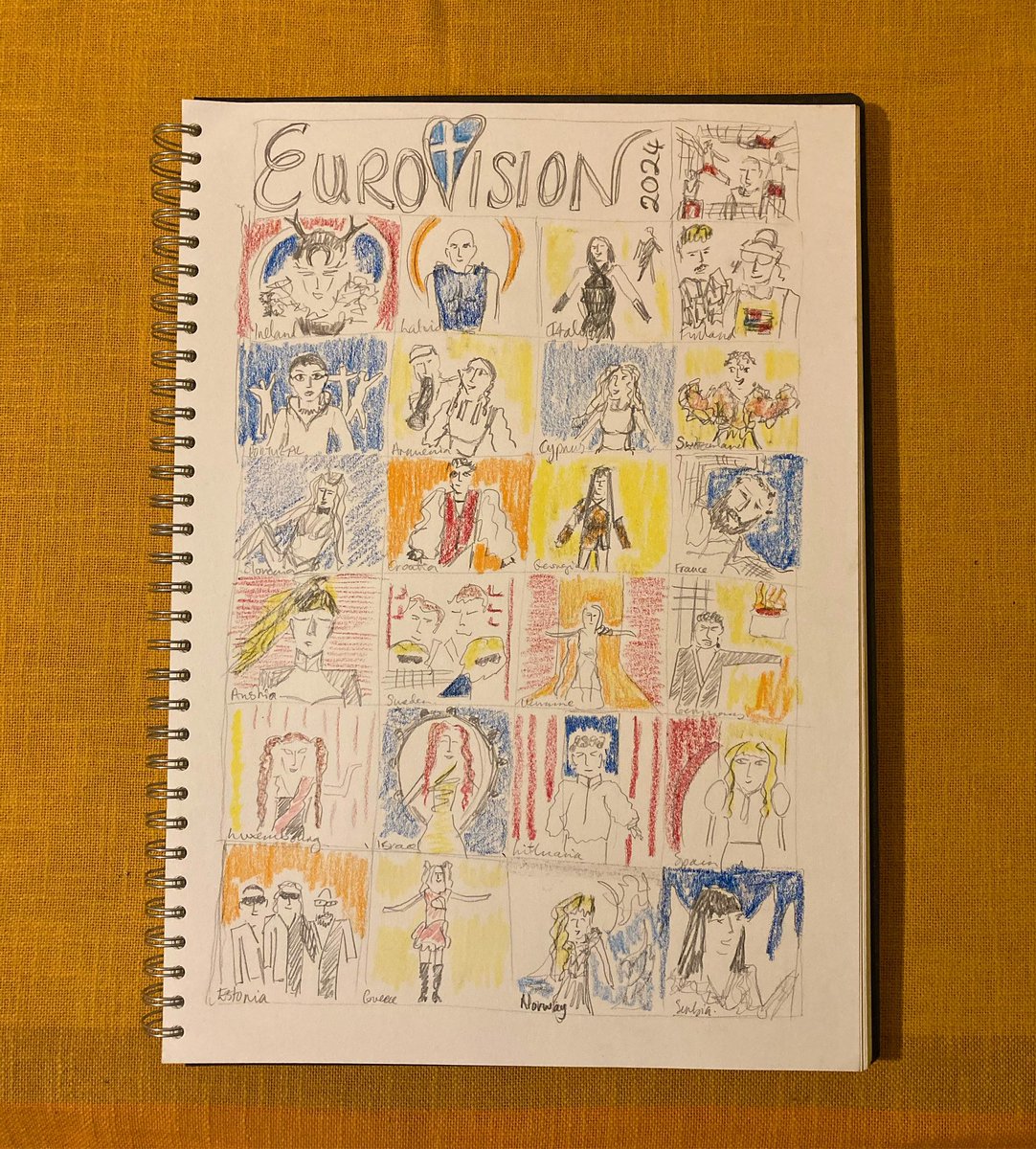 rachaeldunstan's tweet image. Did you draw #eurovision tonight? I did!