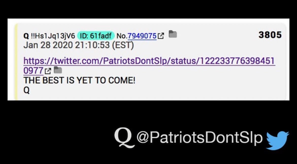 @SuZuQ17 @catturd2 Yep, last time he was there I predicted it and got Q’d on Twitter…. It was “The best is yet to come” - I was PatriotsDontSlp