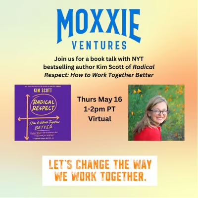 Join @kimballscott and @MoxxieVentures Thursday, May 16 from 1-2 p.m. PT for a radical discussion about how we can all work together better! 
RSVP here: lu.ma/zfe9azdc

#livestream #booktalk #radicalrespect #workplaceculture #virtualevent #bookstagram #authortalk