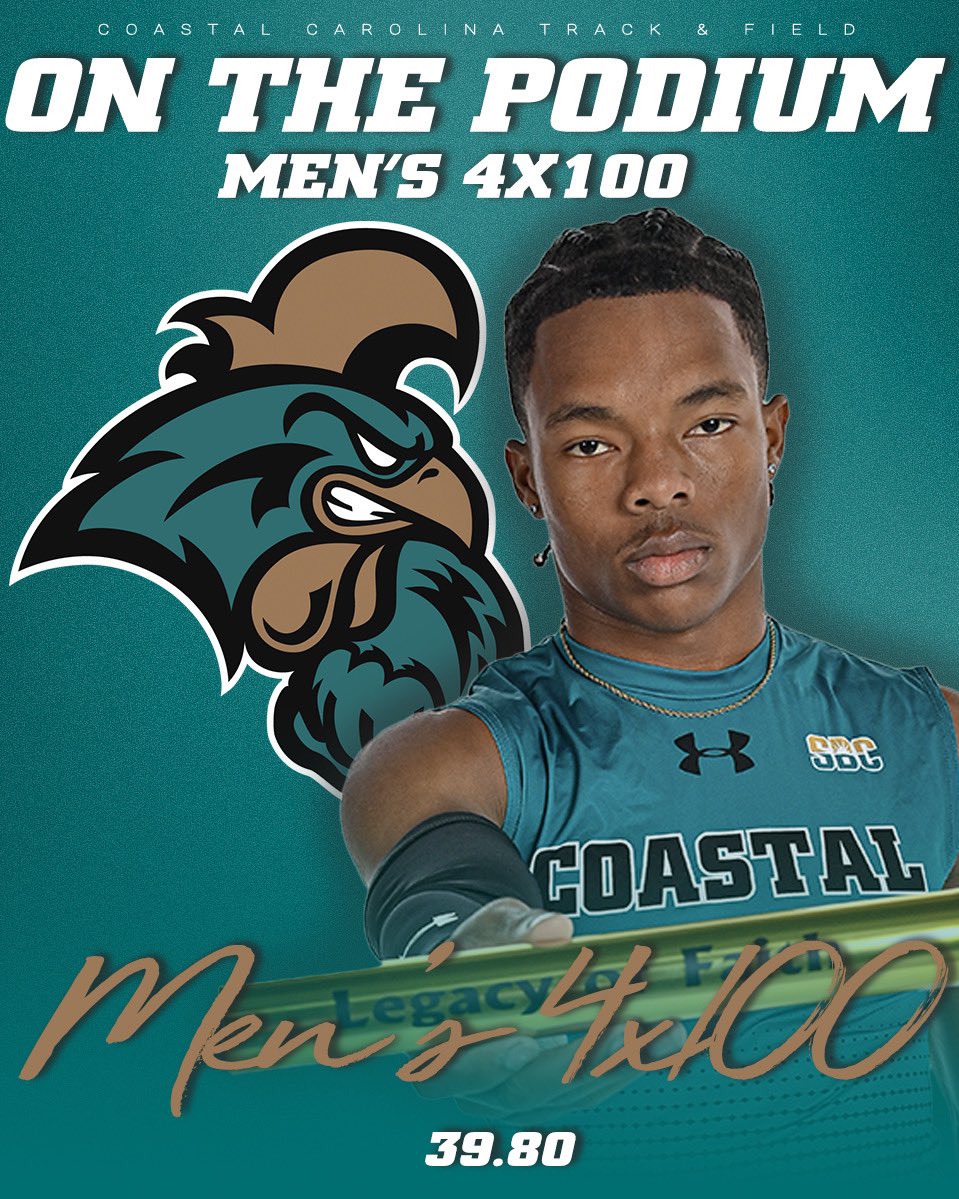 Men’s 4x100 team finishes on the podium with a time of 39.80! #ChantsUp