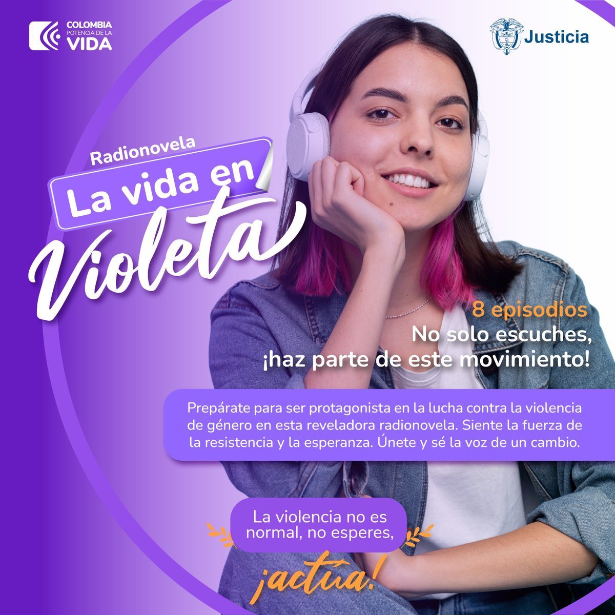 #LasMujeresAvanzan Todos los episodios de la radionovela 'La vida en violeta' están disponibles en #Spotify. Únete a la conversación para decirle NO a la violencia de género.👇👇 Escúchala aquí ▶️🎧tinyurl.com/LaVidaEnVioleta