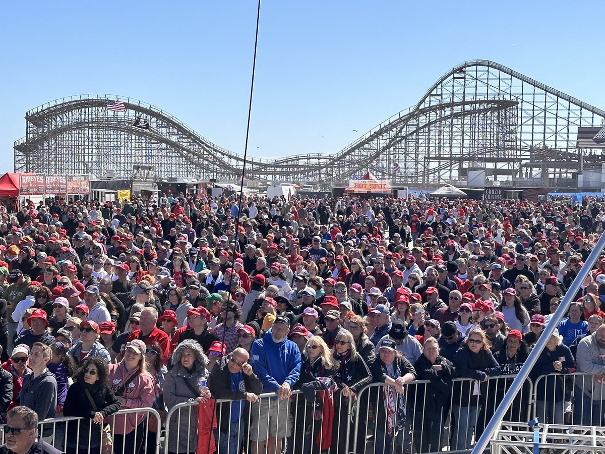 REPORT: I’m hearing officials are on the verge of declaring President Trump’s massive rally the largest event in New Jersey history! Over 100,000 patriots on hand to hear from our once and future president.
