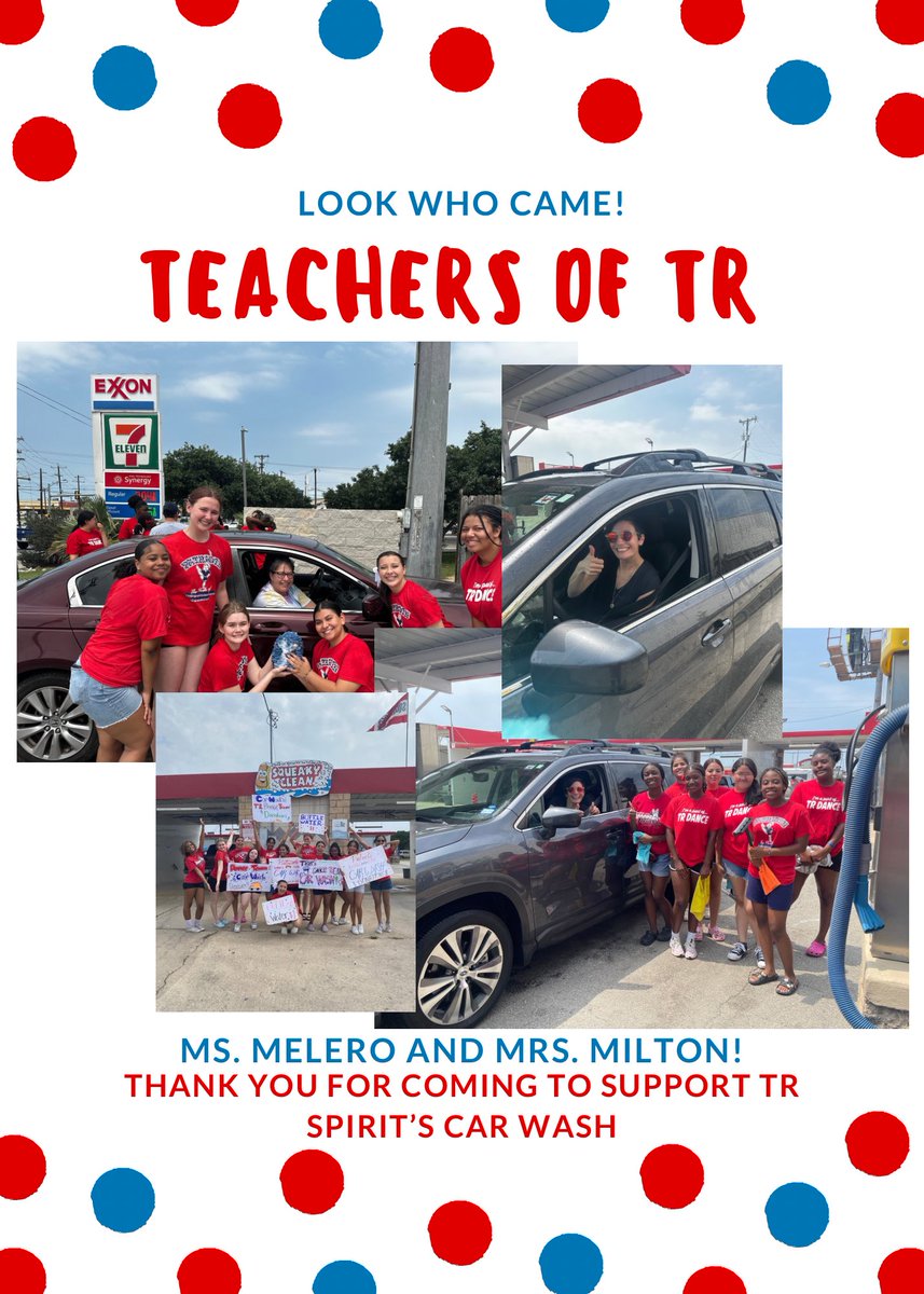 Great car wash today! Made some money to takeoff a few things the 24-25 teams need for a successful start! Thanks TR teachers for supporting us @WeAreTRHS @NEISDFineArts @NEISD