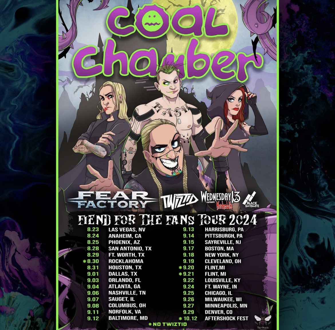 This one is going to be wild‼️ @tweetmesohard are set to join @coalchamber on their “Fiend for the Fans” tour with @FearFactory , @officialwed13 and @BlackSatellite 😈 It all kicks off in August with tickets live right here ➡️ Twiztid.com 🤘