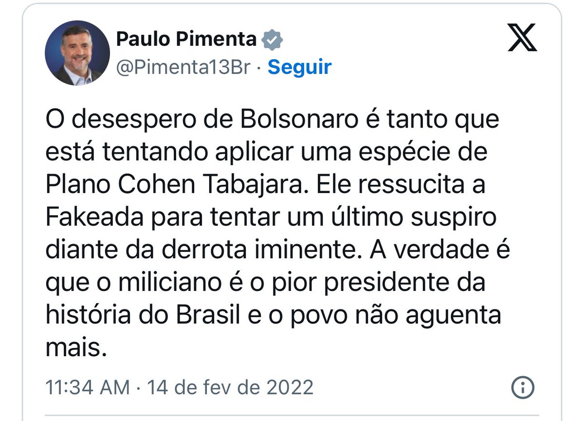 Esse é o cara que denuncia as pessoas por supostas “fake news”. Será que a PF e o Min Alexandre de Moraes só investigam quem discorda do regime?