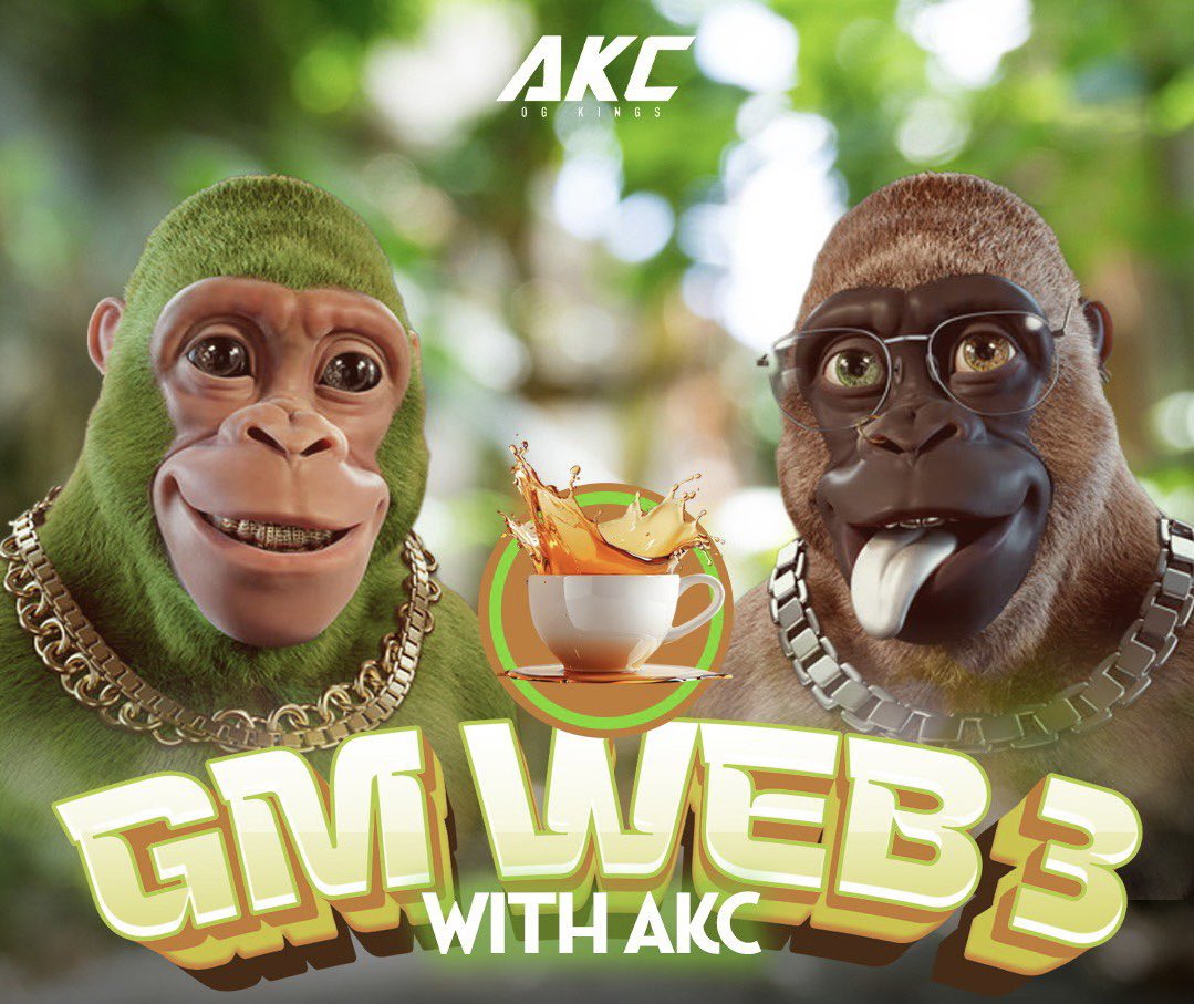 𝗛𝗲𝘆 𝗞𝗼𝗻𝗴 𝗙𝗮𝗺 🦍 It’s been a minute since we’ve had our Sunday weekly spaces but our hosts are back tomorrow with GM WEB3 With AKC at 10am est Don’t forget to set reminder ⏰ Space link is below 👇