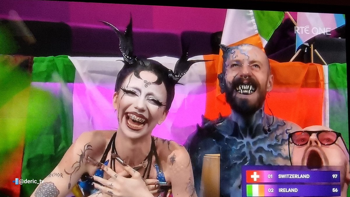 So proud! Well done Bambie Thug & Matt. What a rollercoaster 🇮🇪📺🤩 #Eurovision2024 #Ireland @Bambiethug