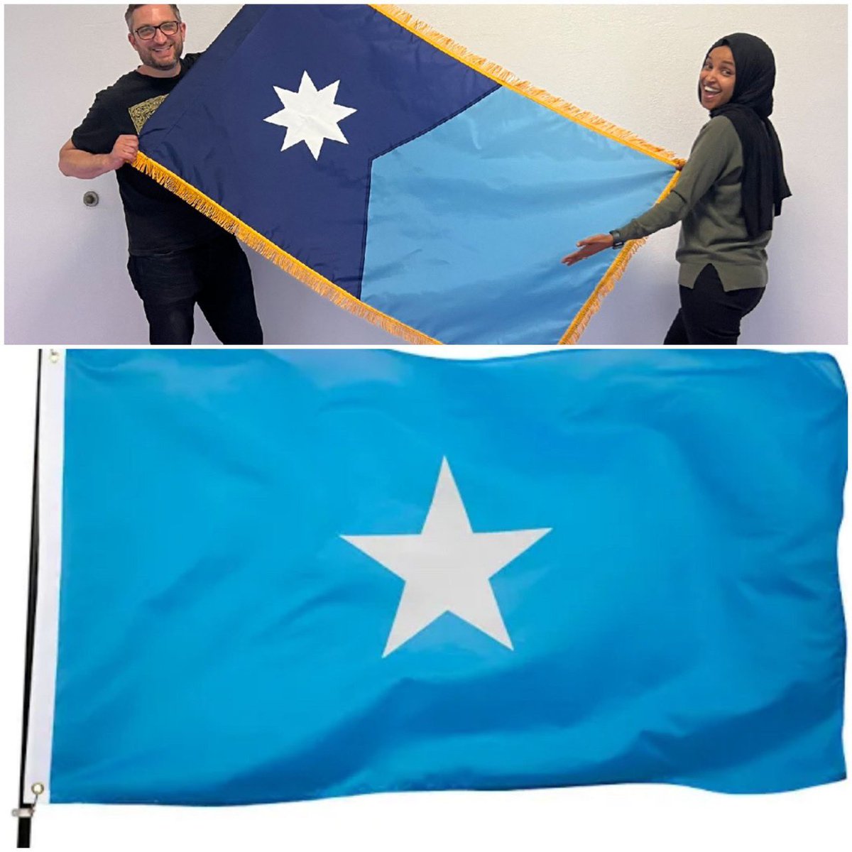 BREAKING: The State of Minnesota has changed its state flag, and it is similar to the flag of Somalia, from which the American hating Ilhan Omar originated.