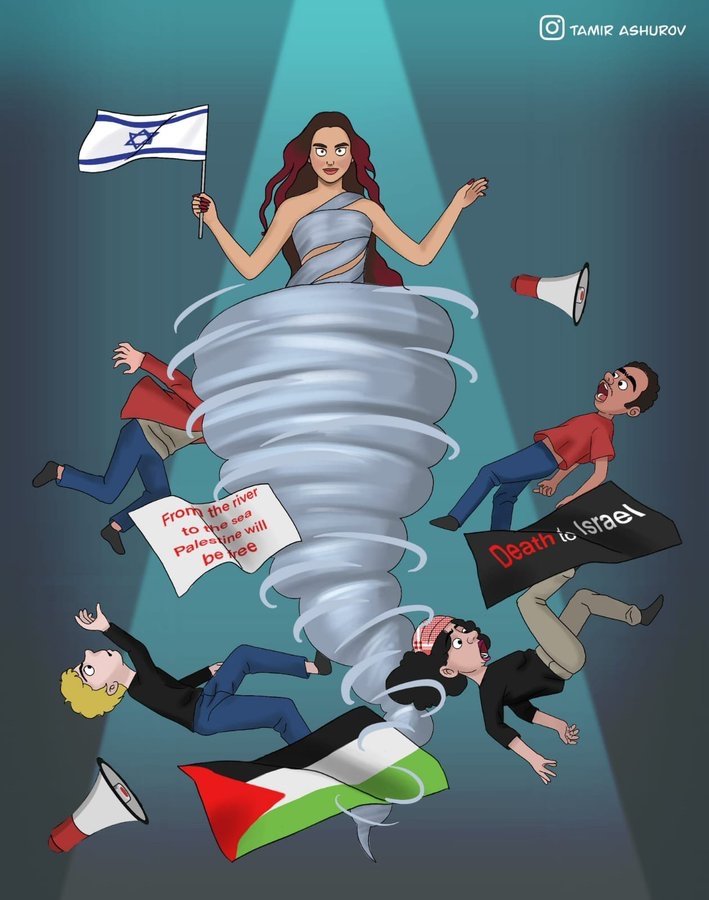 CIDI_nieuws's tweet image. Een vijfde plaats voor Israël met 375 punten. Geen slecht eindresultaat na zo'n lage beoordeling van de vakjury. Maar: de meeste televote-punten uit Nederland gingen naar Israël, dus we hebben ons laten gelden! Iedereen bedankt voor het stemmen! #Eurovision2024