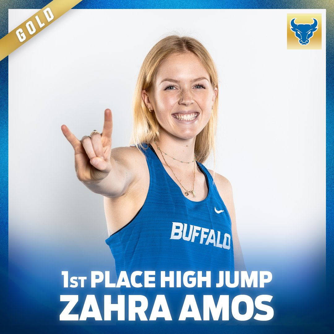 𝐆𝐎𝐋𝐃 𝐌𝐄𝐃𝐀𝐋 🥇

Zahra Amos won the women's high jump at the MAC Outdoor Championships with a new personal best oudoor mark of 1.76 meters!

Amos' new personal record is tied for third all-time in UB outdoor history.

#UBhornsUP