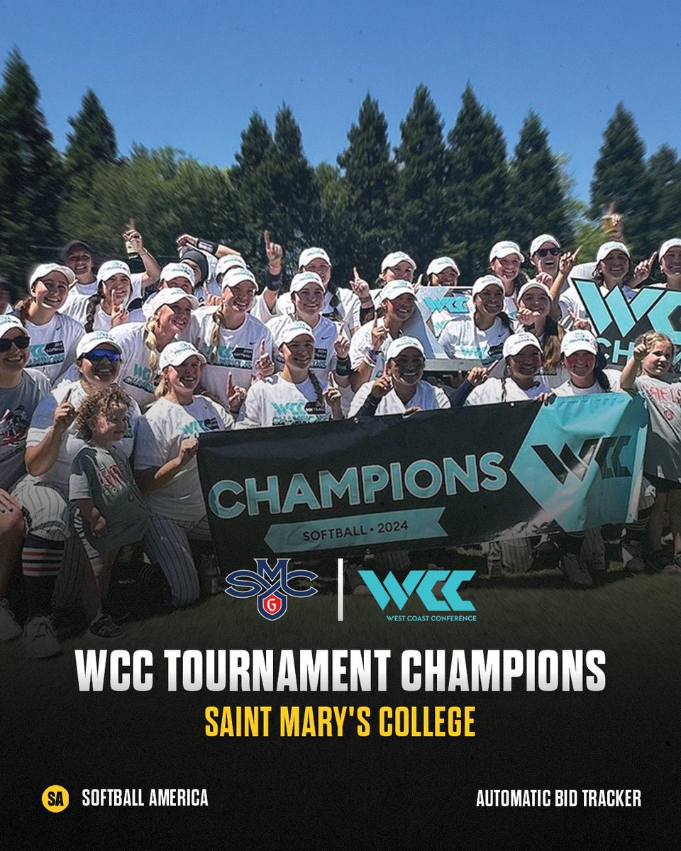 In the history books 📖 Saint Mary’s wins the WCC Championship for the first time in program history ‼️ @GaelsSoftball | @WCCsports