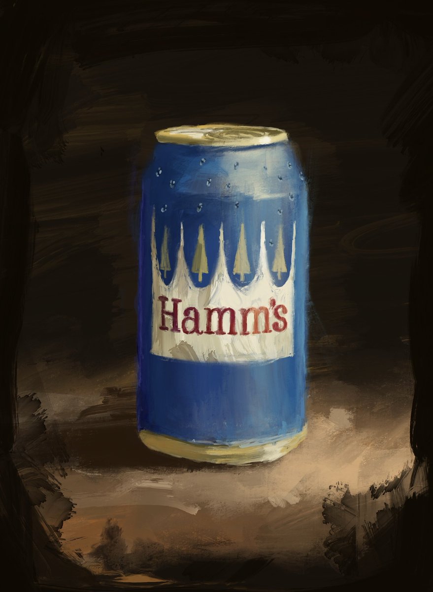 my oil painting of Hamm’s beer