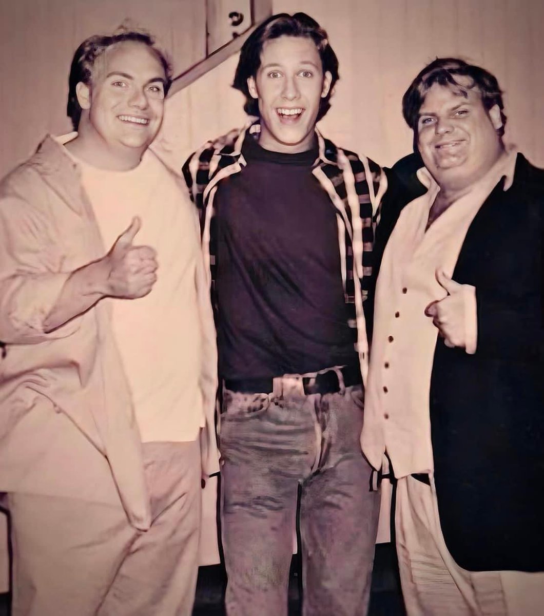 Loved Chris Farley, Beloved, loud, energetic, very gifted and talented gone too soon at a very young age. Love this photo of @michaelrosenbum with Chris. #MichaelRosenbaum #ChrisFarley #comedian #Smile #laughter #MentalHealthAwareness