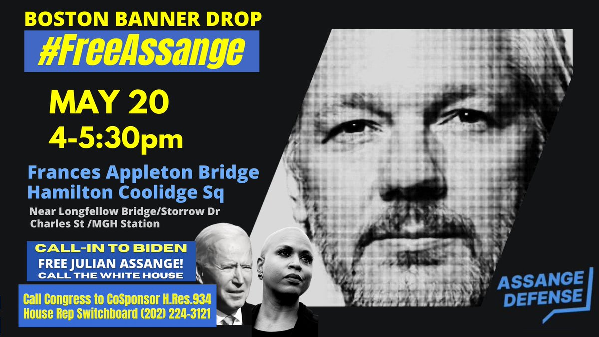 Boston Free Assange standout returns to Charles Circle, targeting rush hour traffic! #AssangeBannerDrop May 20 - 4pm Two banners will hang on Frances Appleton Pedestrian Bridge w/ the message #JournalismIsNotACrime #FreeAssange Julian is just one decision away from extradition!