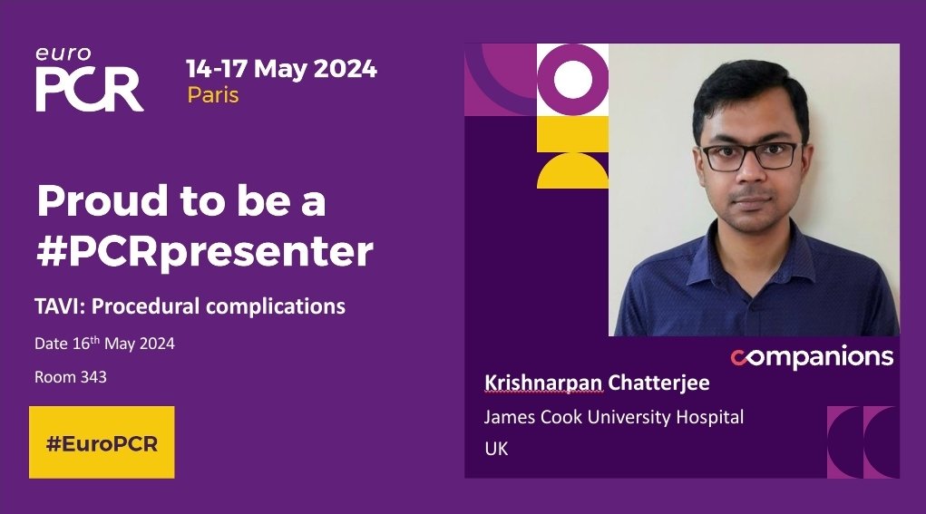 Looking forward to EuroPCR, great sessions, the latest science, and lots of simulation training. #EuroPCR #PCRPresenter