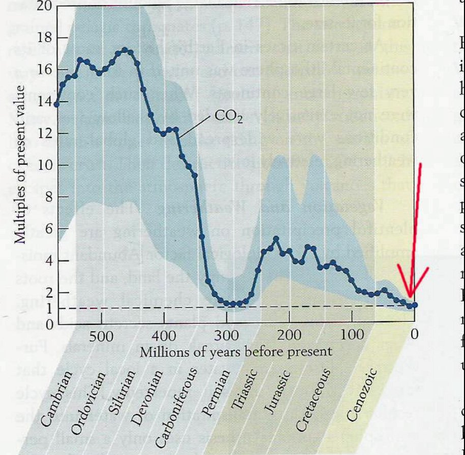 The actual crisis for life on earth has nothing to do with climate. It's the disastrous collapse of carbon dioxide in the atmosphere. Carbon powered the rise of all cell-based life. But atmospheric CO2 levels have been falling for 400 million years. At 155ppm, all life will end.