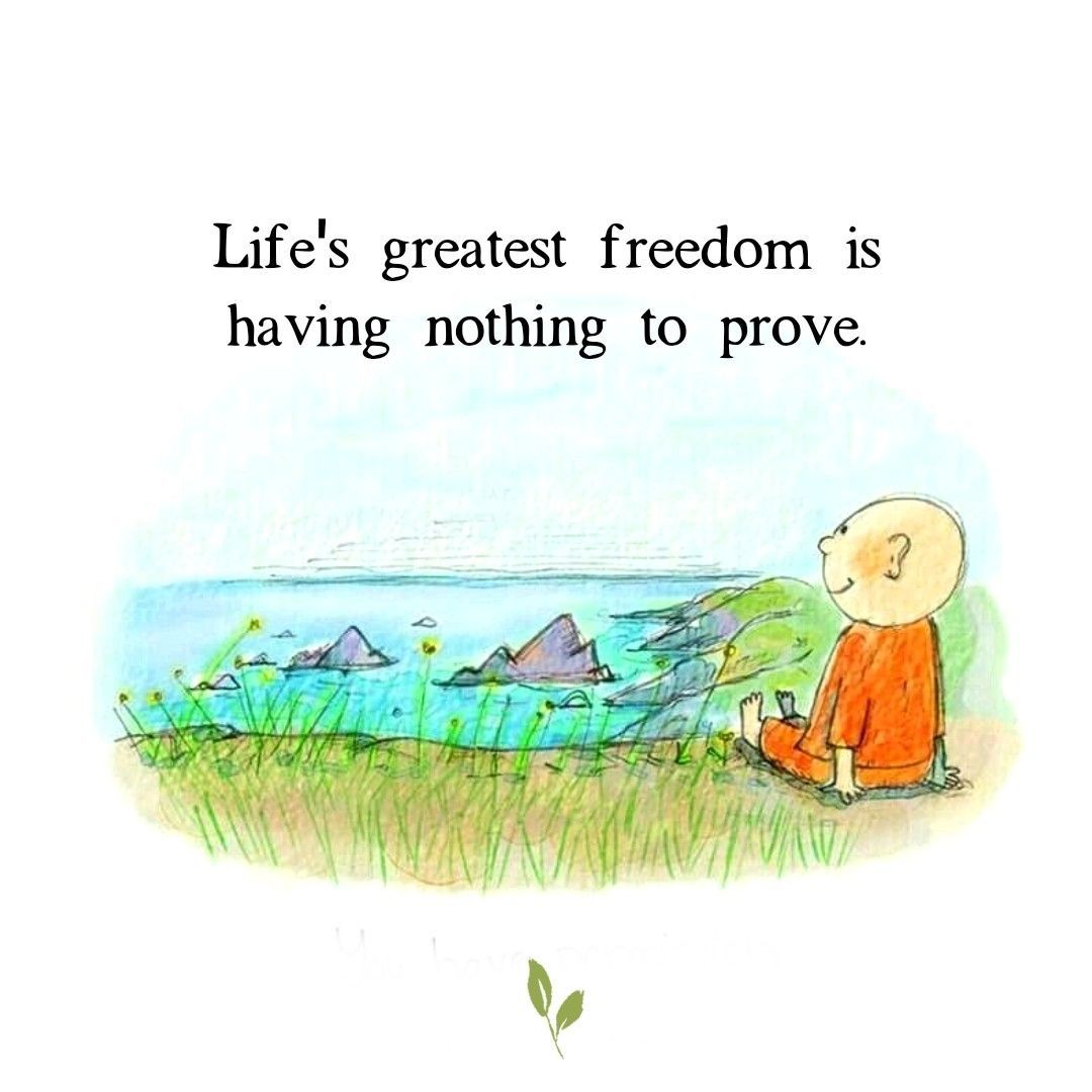 Life’s greatest freedom is having nothing to prove.