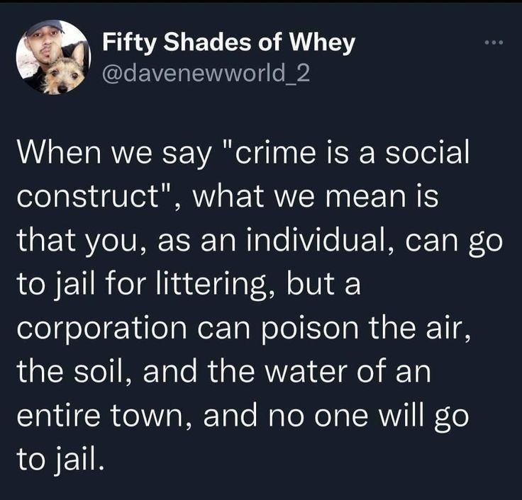 'Crime' is something to control the little people. Not for the big people.