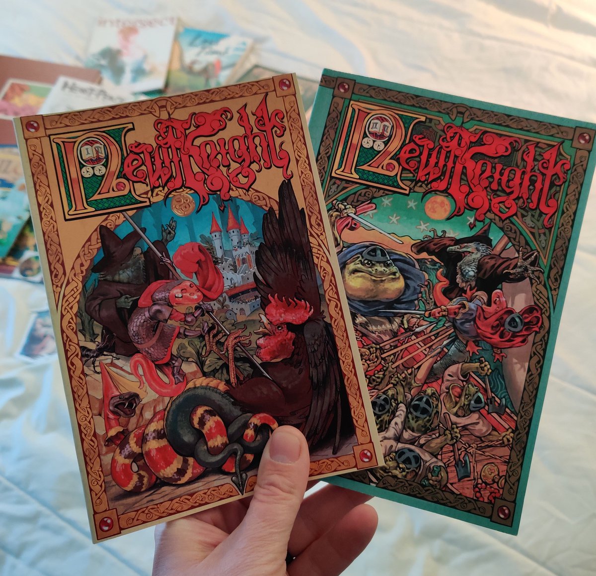 GreyWyvern's tweet photo. Saturday backpack-busting #TCAF2024 haul. Best surprise was finding Newt Knight Part 2 after buying Part 1 from @ReallyRobocorn at #TCAF six years ago! Great to reunite them π₯³π¦ #tcafhaul https://t.co/Cqa33TP9uz