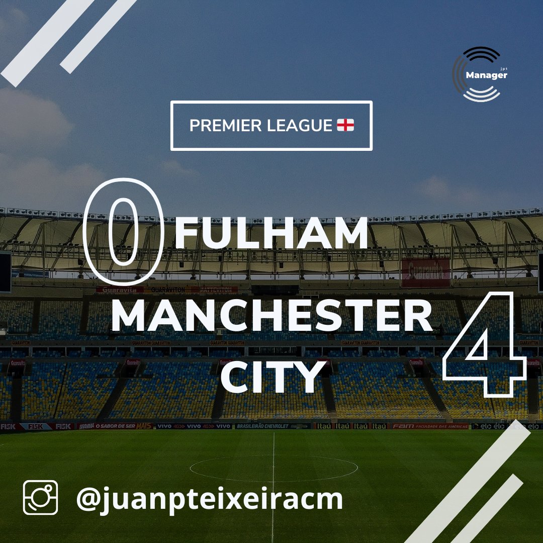 #PremierLeague ⚽️🏴󠁧󠁢󠁥󠁮󠁧󠁿 | #Fecha37

⚫⚪ @FulhamFC 0️⃣
🔵🔵 @ManCity 4️⃣

#PremierLeagueDAZN #PremierLeagueNaESPN #football #England #manchestercityfc #ManchesterCity #FulhamFC #FULMCI #EPL #pl #ManCity #PREMIERxESPN #PremierLig #PremierLeaguetickets #Premier