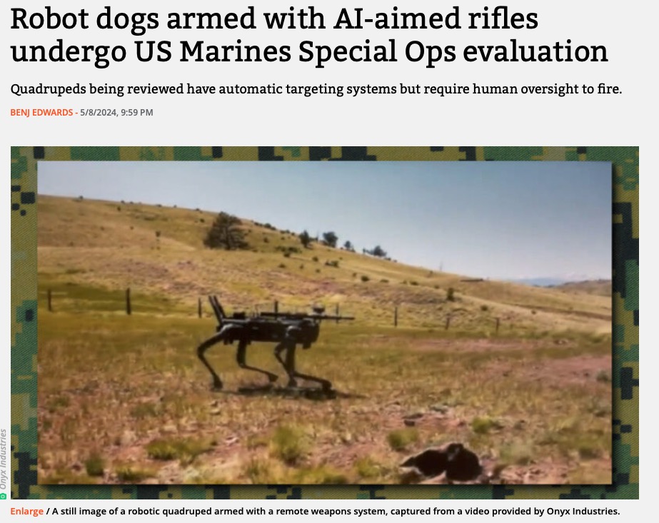 .  

Robot armed with Rifle SHOCKS Everyone :

arstechnica.com/gadgets/2024/0…

#airobots #astribot #robot #autonomousrobot #ai #AGI #singularity #war