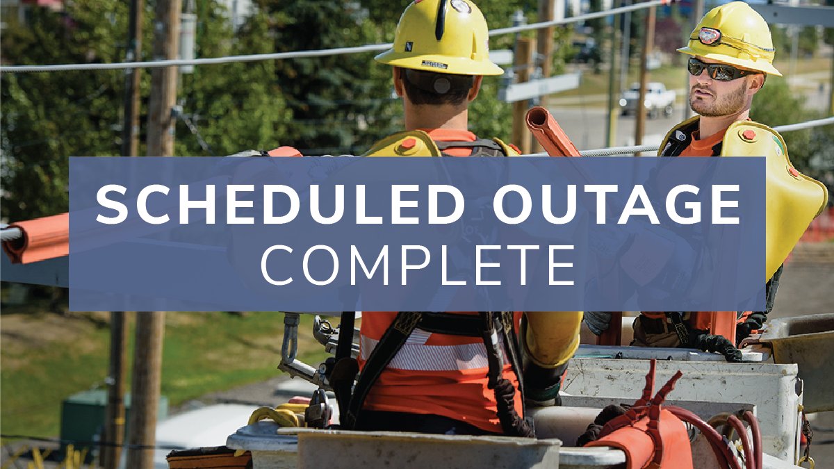 Power has been restored to Golden Triangle following a scheduled power outage. The work we completed is part of our commitment to keeping Calgary connected today and tomorrow. #yyc