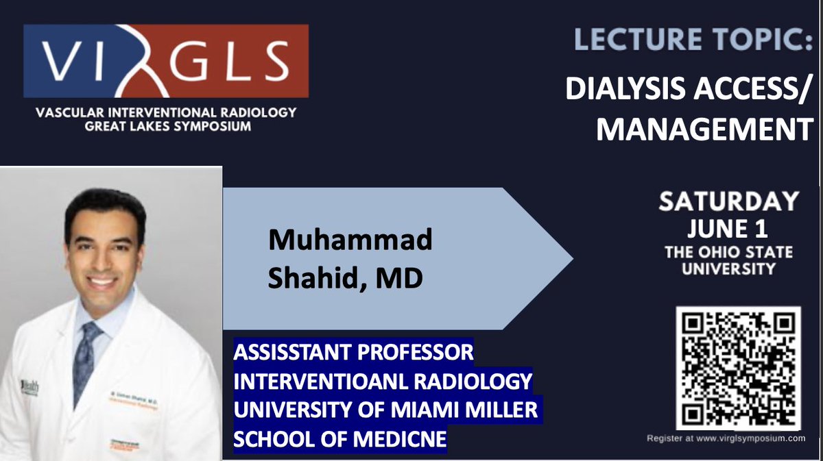 VIRGLS 2024 (@virglsymposium) on Twitter photo ✨Speaker Spotlight✨
Excited to welcome Dr. Shahid (<a href="/usmanshahidmd/">M. Usman Shahid, MD</a>), From the University of Miami Miller School of Medicine as he presents on Dialysis access and management!
You don't want to miss it! Full agenda & registration linked in bio!
#IRad #futureradres #radiology ✨Speaker Spotlight✨
Excited to welcome Dr. Shahid (<a href="/usmanshahidmd/">M. Usman Shahid, MD</a>), From the University of Miami Miller School of Medicine as he presents on Dialysis access and management!
You don't want to miss it! Full agenda & registration linked in bio!
#IRad #futureradres #radiology