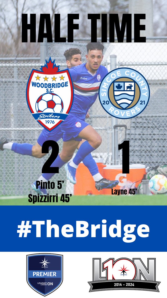 Halftime in Barrie and we are up be 1. 

#TheBridge x #L1OLive