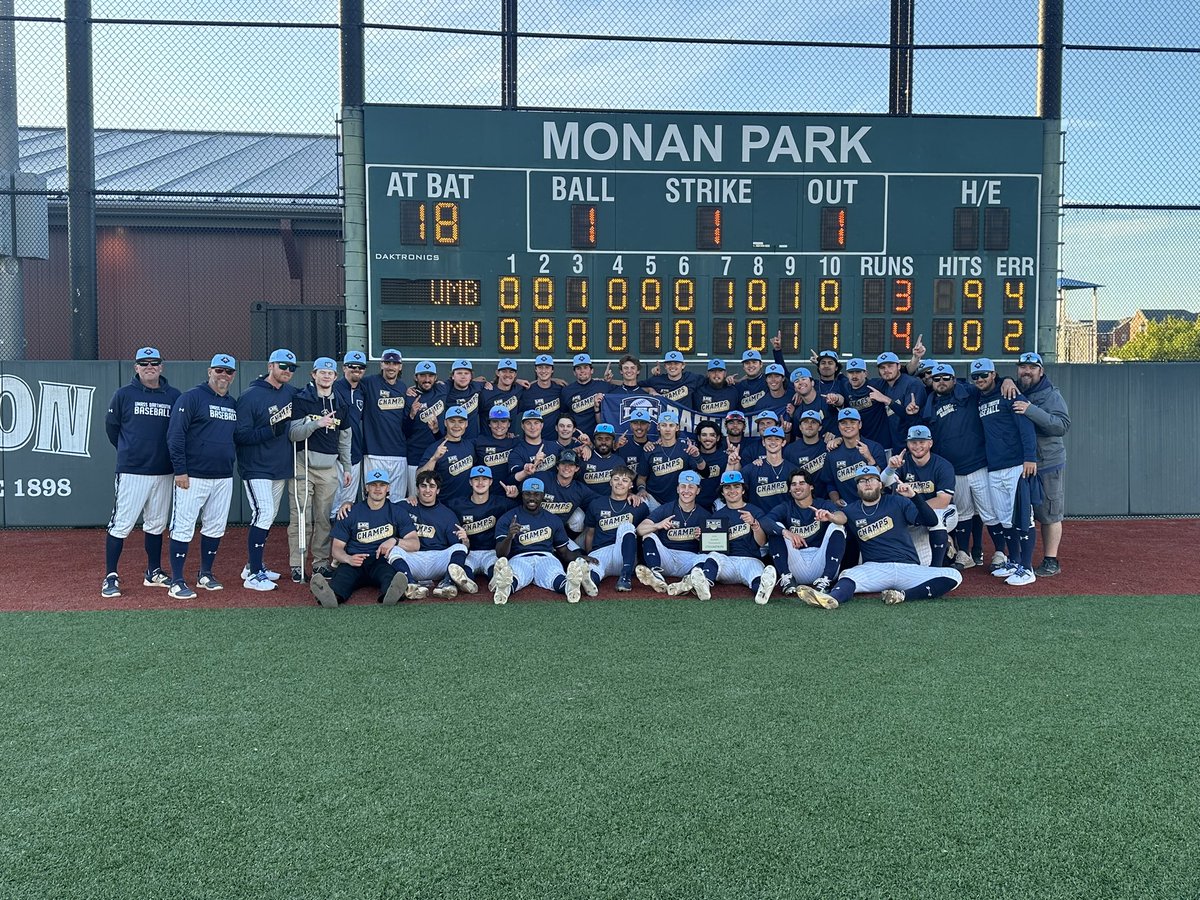 CONGRATULATIONS @UMassDBaseball … your 2024 @LittleEastConf CHAMPIONS!!! The Corsairs walked it off in the bottom of the 10th to claim their first title since 2000! @UMassD @NCBWA @NCAADIII #d3baseball