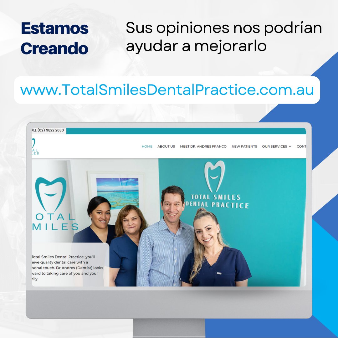 TecDiSol's tweet image. Estamos creando el sitio
totalsmilesdentalpractice.com.au

con una instancia de WordPress 
automattic.pxf.io/wordpress-

Estructura de Elegant Themes
elegantthemes.com/affiliates/ide…

Sus opiniones nos podrían ayudar a mejorarlo. Gracias.