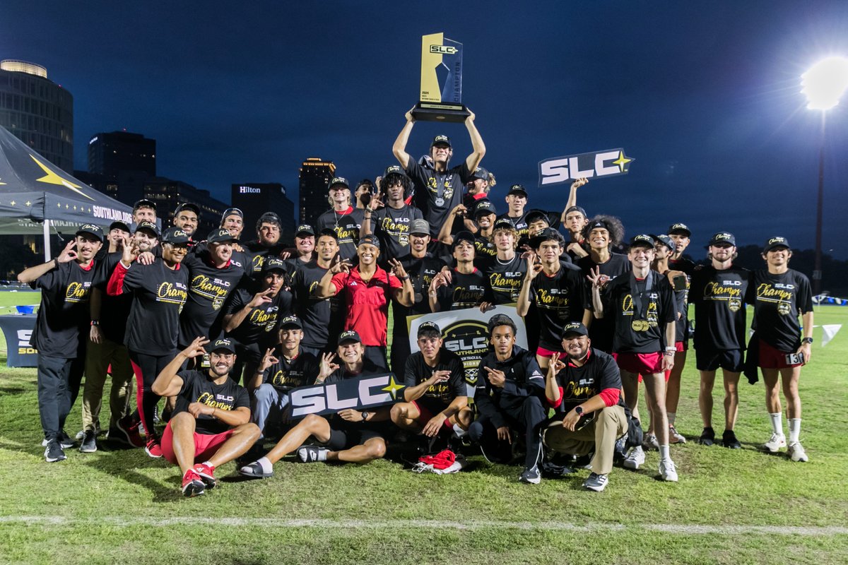 Your 2024 Southland Conference Men's Outdoor Track and Field Champions: The UIW Cardinals 👌 #EarnedEveryDay