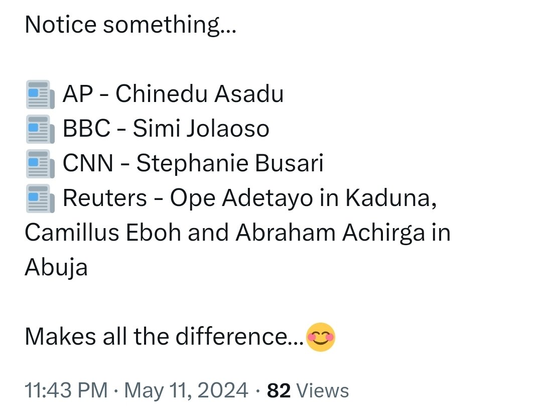 A very good point by Clicky. Look at the journalists covering #HarryAndMeghanInNigeria; in addition to the shut-out of the royal rota, this highlights why there is more balance and less vitriol in the coverage.

Nobody is after obsequiousness, just fair reporting.