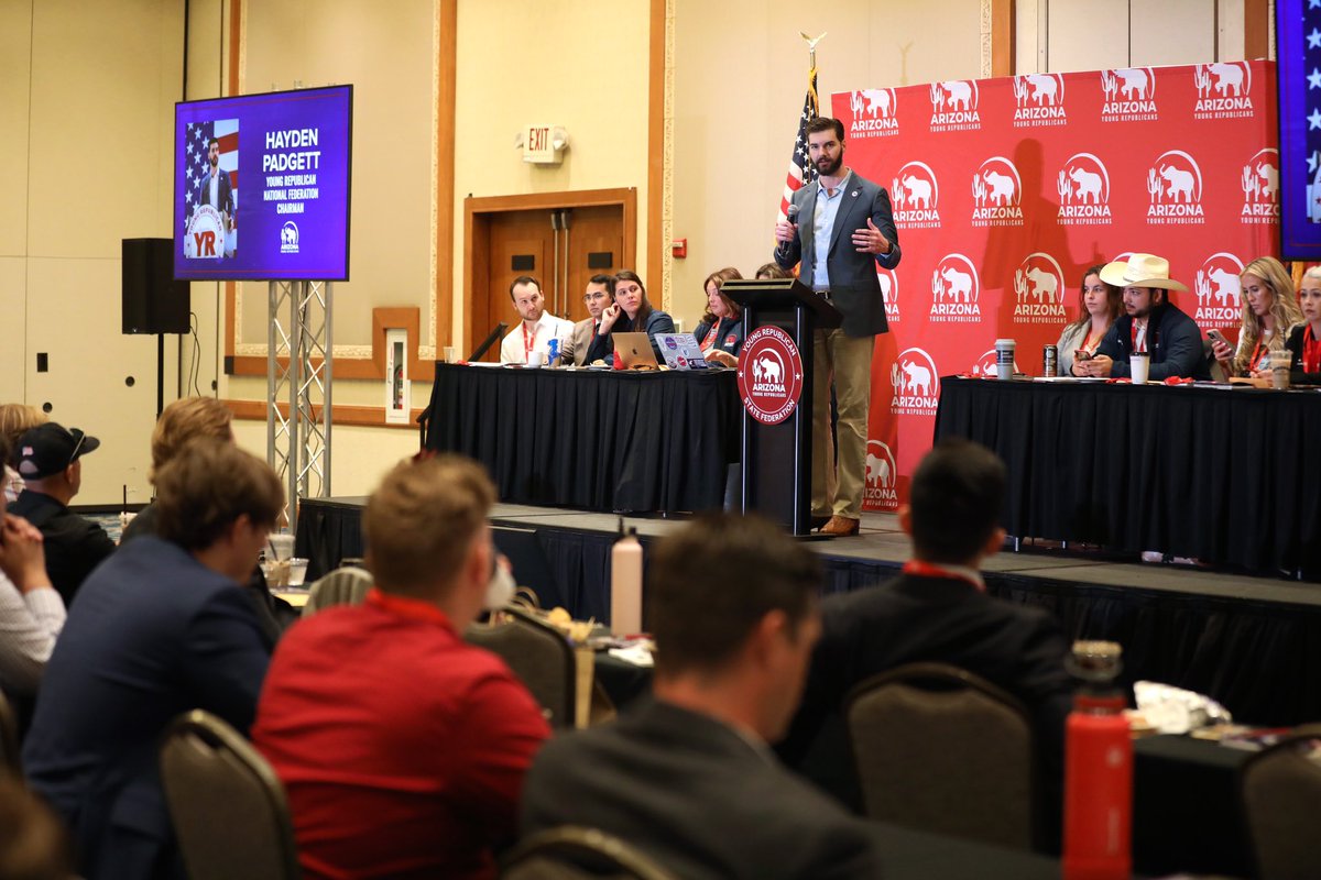 Our AZYR Inaugural State Convention was a hit last Saturday! We are so grateful to all the YRs that attended. Special thanks to @yrnational Chairman @haydenpadgett for coming to speak to the AZYRs 🇺🇸