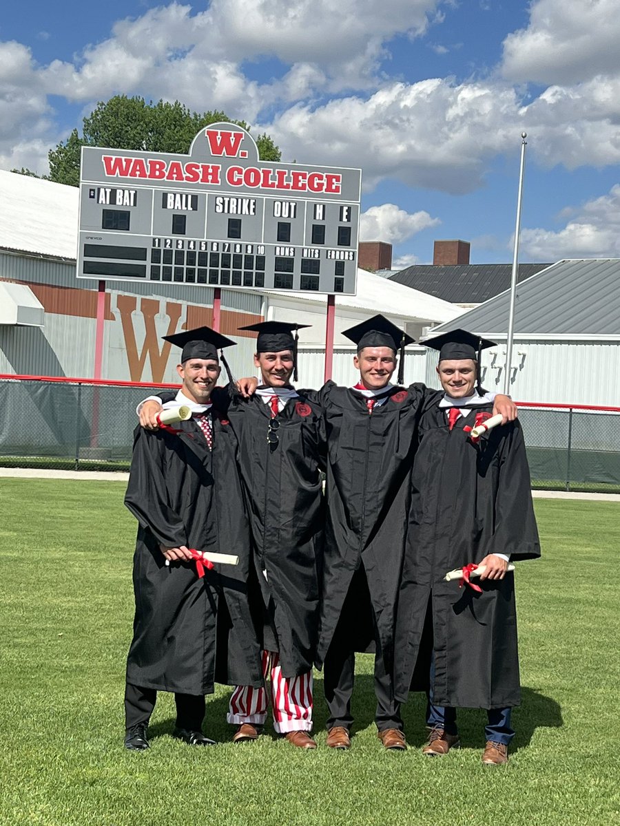 Congrats to all of today’s graduates, but especially our 4 seniors! Thank you for all you’ve done for the Wabash community and our program! 
#WAF #d3baseball