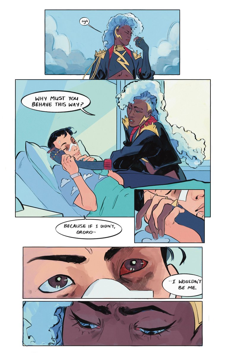 hi everyone! my friend brenna and i made this 3-page xmen fancomic about storm & yukio! i wrote the script and she did the art & colors & lettering. brenna's art is incredible and i was super excited to work with her on this! enjoy 💘⛈️