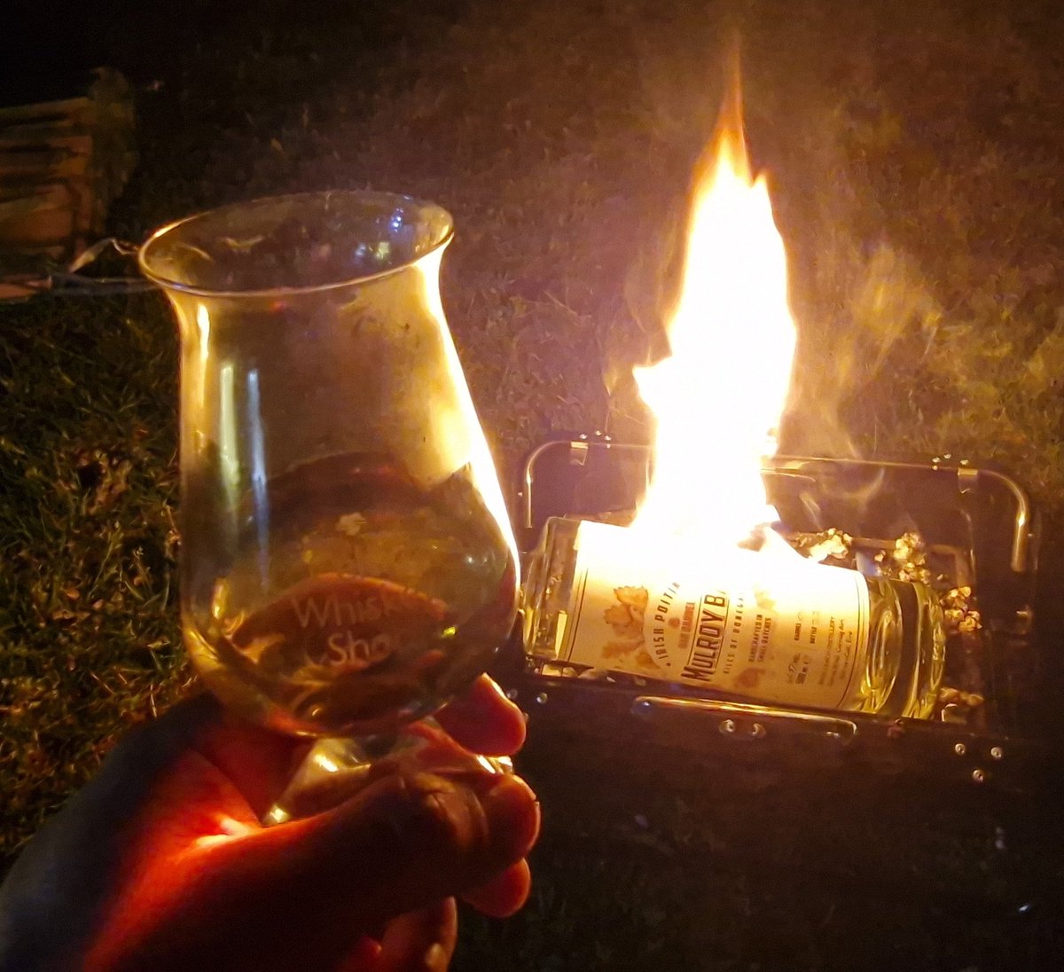 Last of the evening & a #bottlekill @BaoilleachD Mulroy Bay... #campfire #Poitín