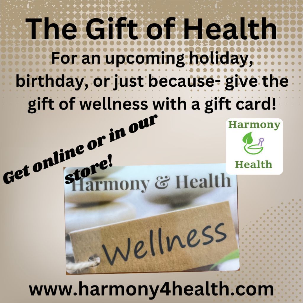 A gift card is a great gift for graduation, birthdays, anniversaries, or any other event coming up! They can be used for products or therapies at Harmony and Health! #h4h #harmony4health #giftcards #giftofhealth #sh

harmony4health.com