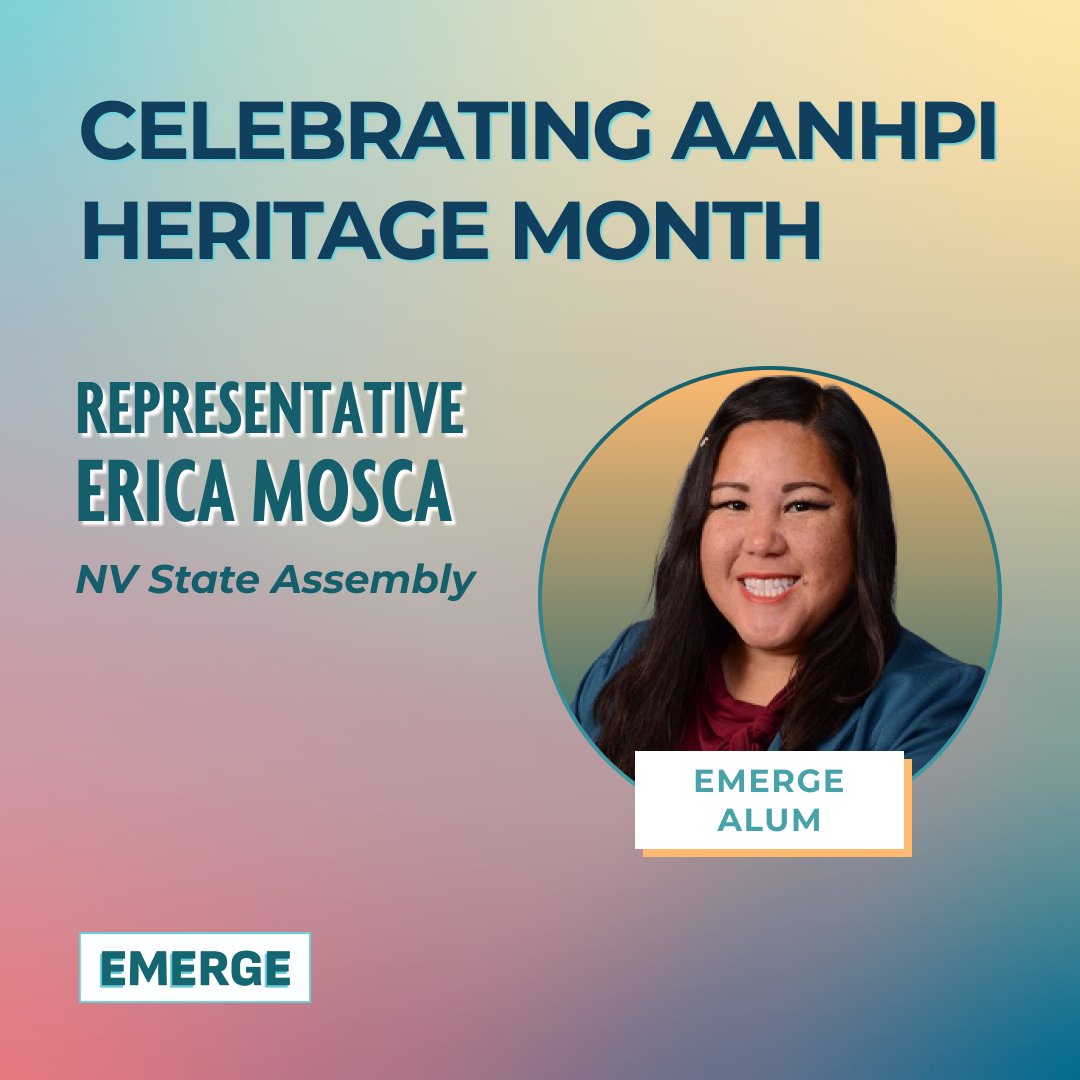 Today, we celebrate another #EmergeAlum and trailblazer, @EricaMosca14. Erica is the daughter of a Filipino immigrant and was the first Filipina state legislator in Nevada. She's opening doors for more women to enter elected office.