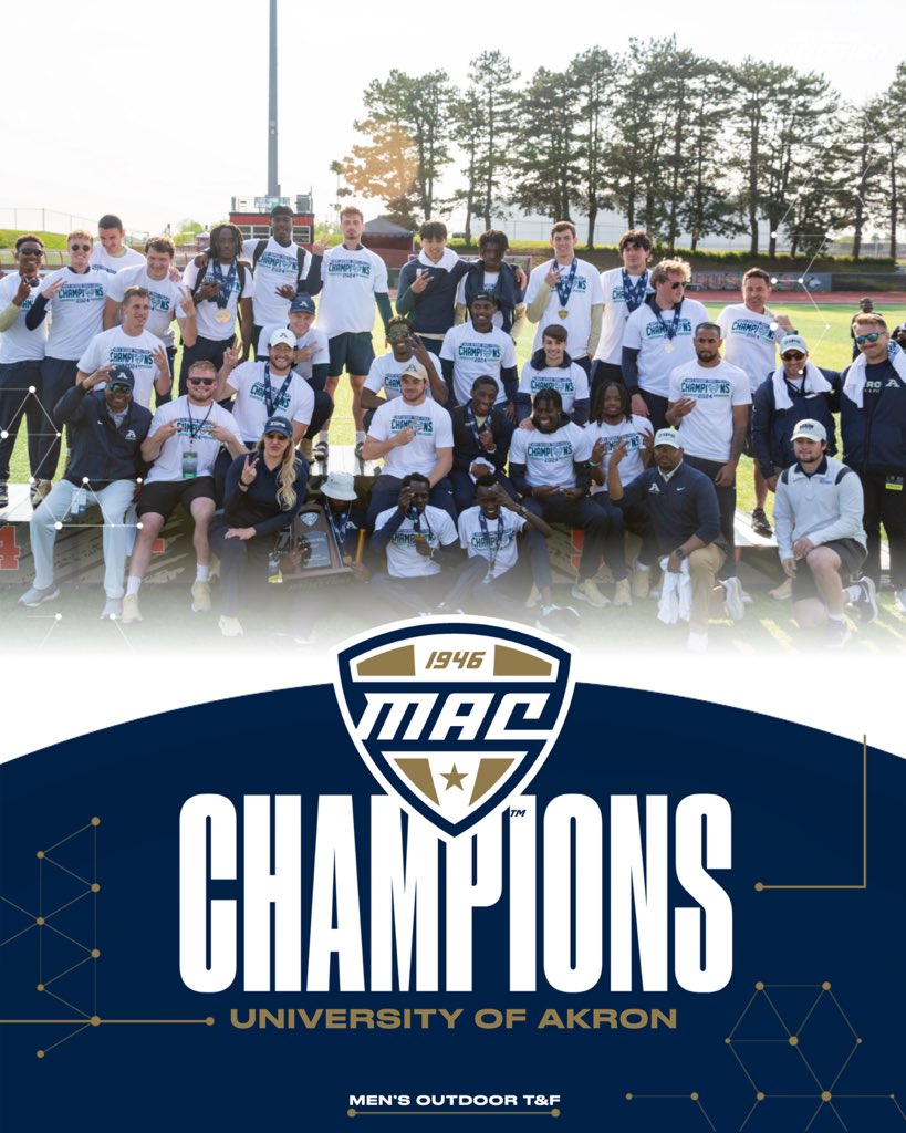 With a total score of 189 points the Akron Zips are the 2024 MAC Men’s Outdoor Track and Field Champions! 🏆 @ZipsTFCC | #MACtion