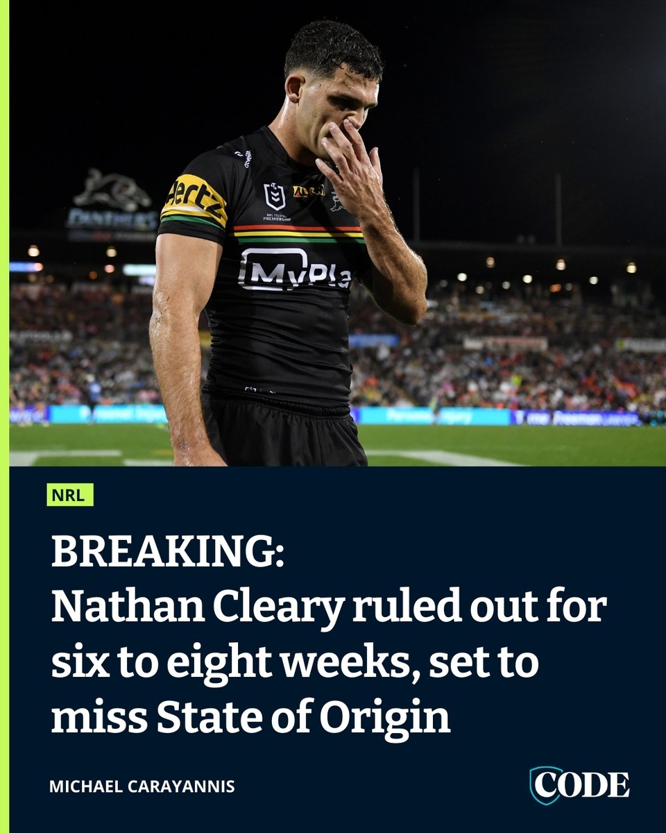#BREAKING A terrible blow for Penrith and for New South Wales with Nathan Cleary set for a massive stint on the sidelines. DETAILS ▶️ bit.ly/3WFubR0