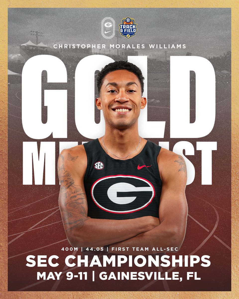 Fastest in the 🌎 this year‼️

Christopher Morales Williams runs a 44.05 to capture 🥇 in the 400m with a school, Canadian, meet, and facility record 💨 The time makes him the No. 6️⃣ all-time collegiate performer 📈

#GoDawgs