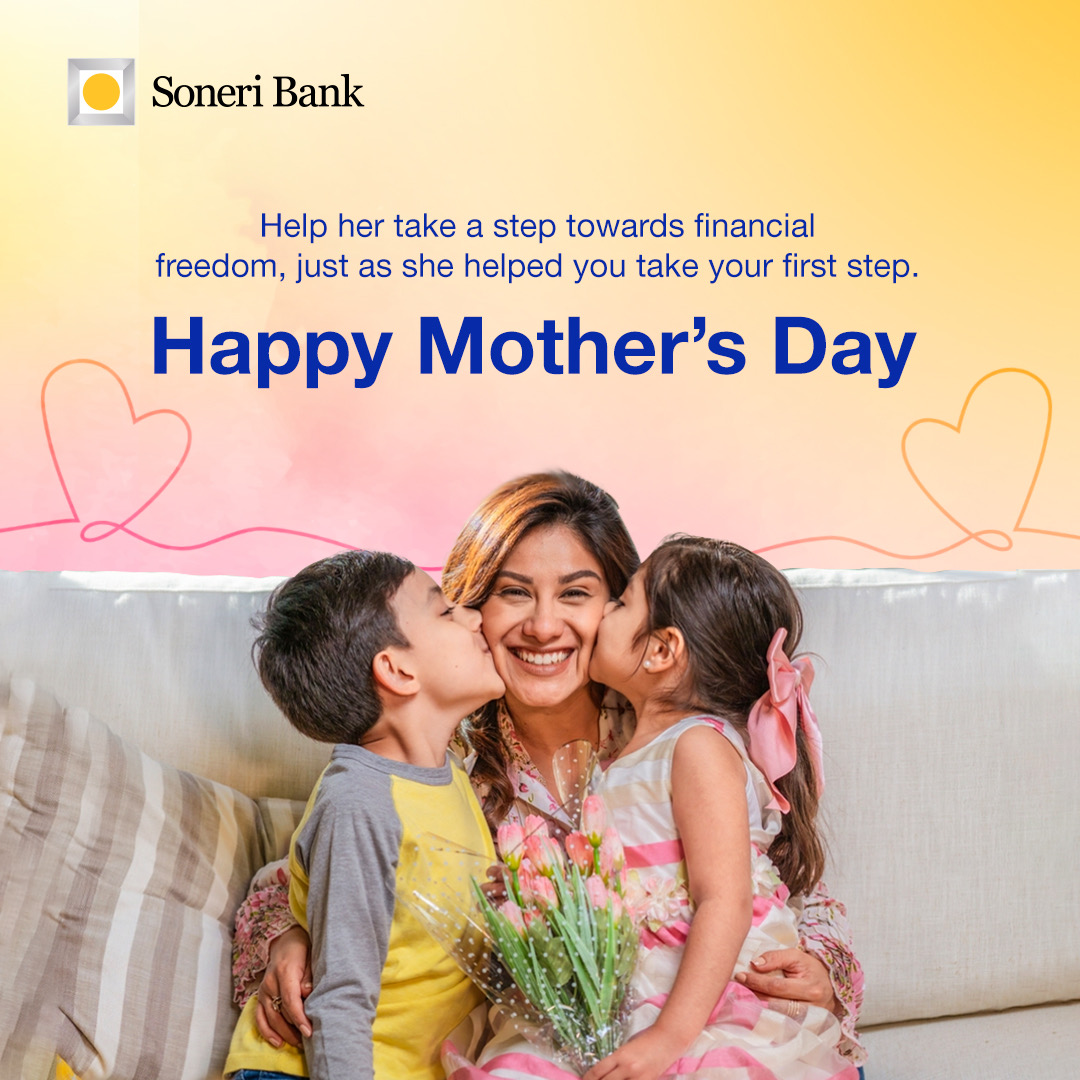 Happy Mother's Day from Soneri Bank! This year, let's honour the women who've given us everything by gifting them empowerment through financial freedom.

#SoneriBank #RoshanHarQadam #HappyMothersDay #FinancialFreedom