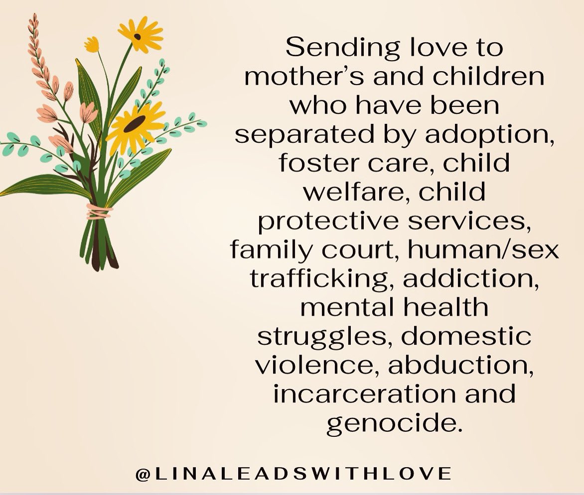 Sending lots of love and wishing everyone a gentle day tomorrow. #adopteeTwitter #AdopteeVoices #MHAAM #mothersday2024 #SuicidePrevention #MSW #SocialWorker