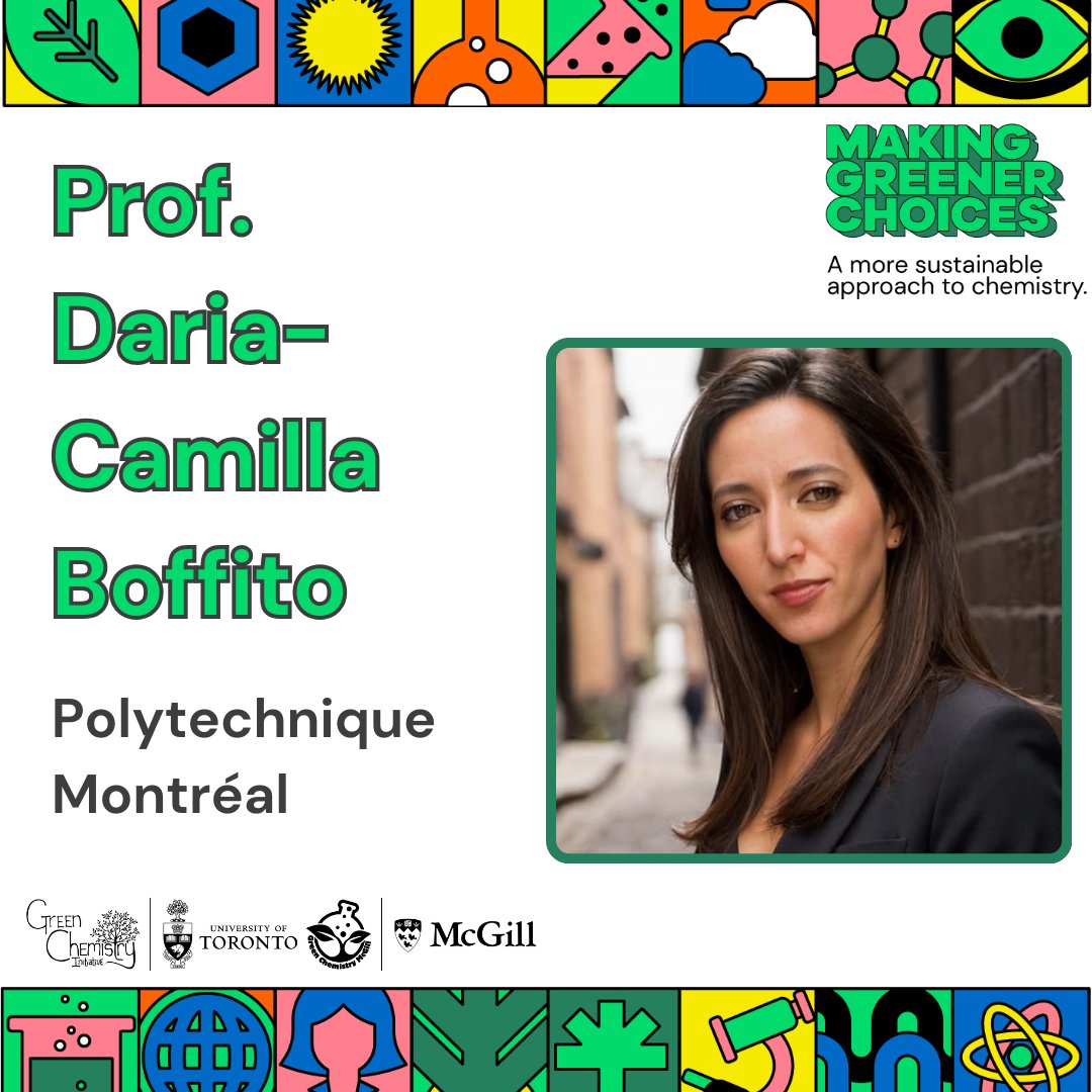 🌿Introducing Prof. Daria-Camilla Boffito! As a Professor in Chemical Engineering at Polytechnique Montreal, her research spans a range of green technologies from biomass conversion to metal extraction. Join us for her talk on "Process Intensification: Producing More With Less"!